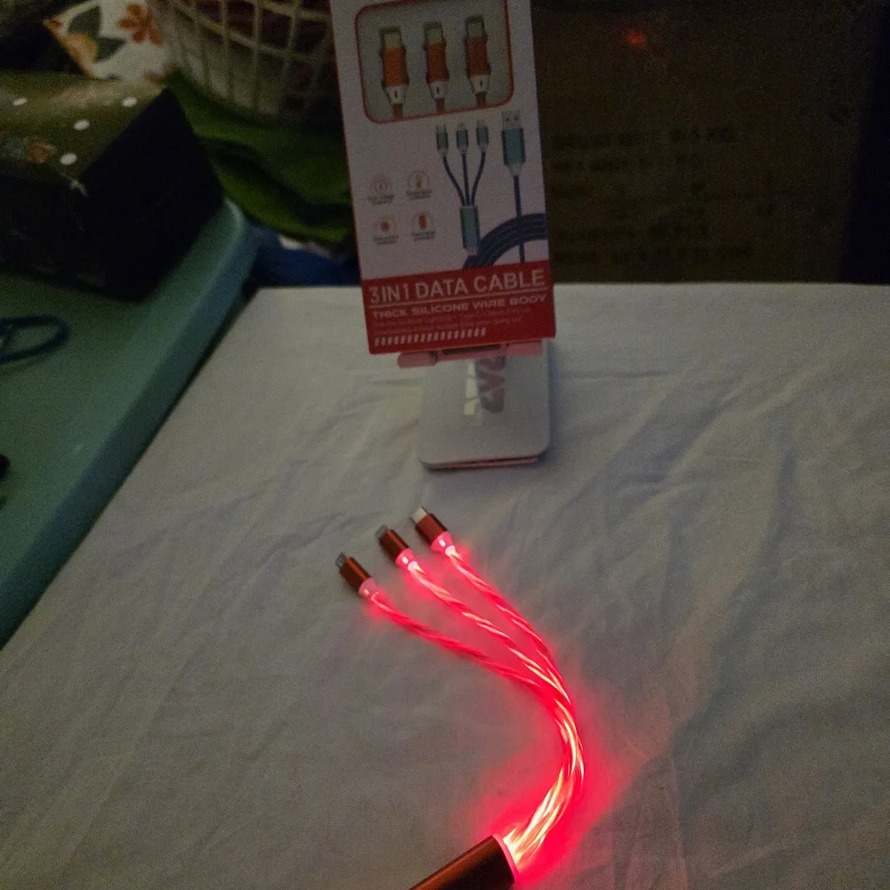 **🐰After Easter Sale 🐰** 3-in-1 LED Data/Charging Cables 3Pks